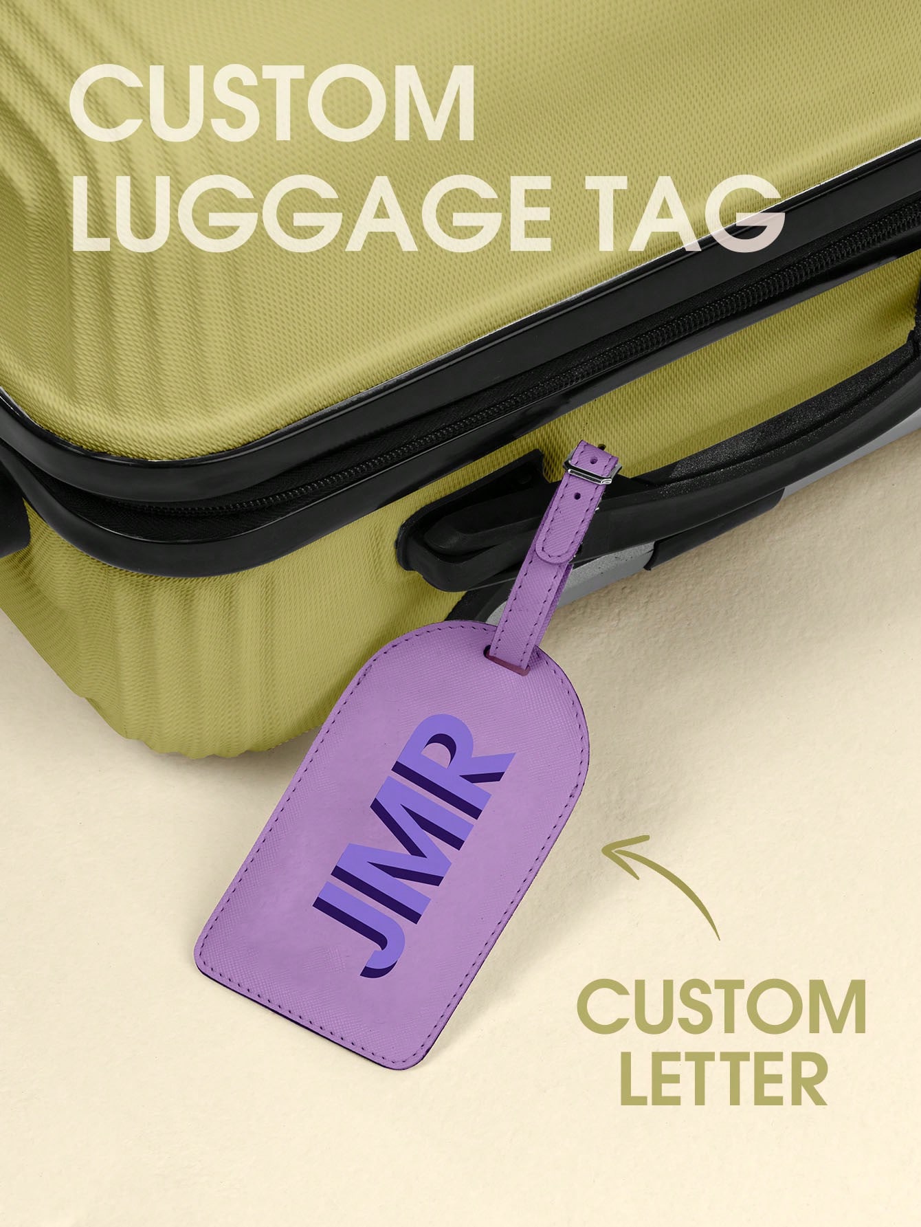 Travel Accessories Logo - Etichetta per Bagagli Personalizzata con Iniziale,