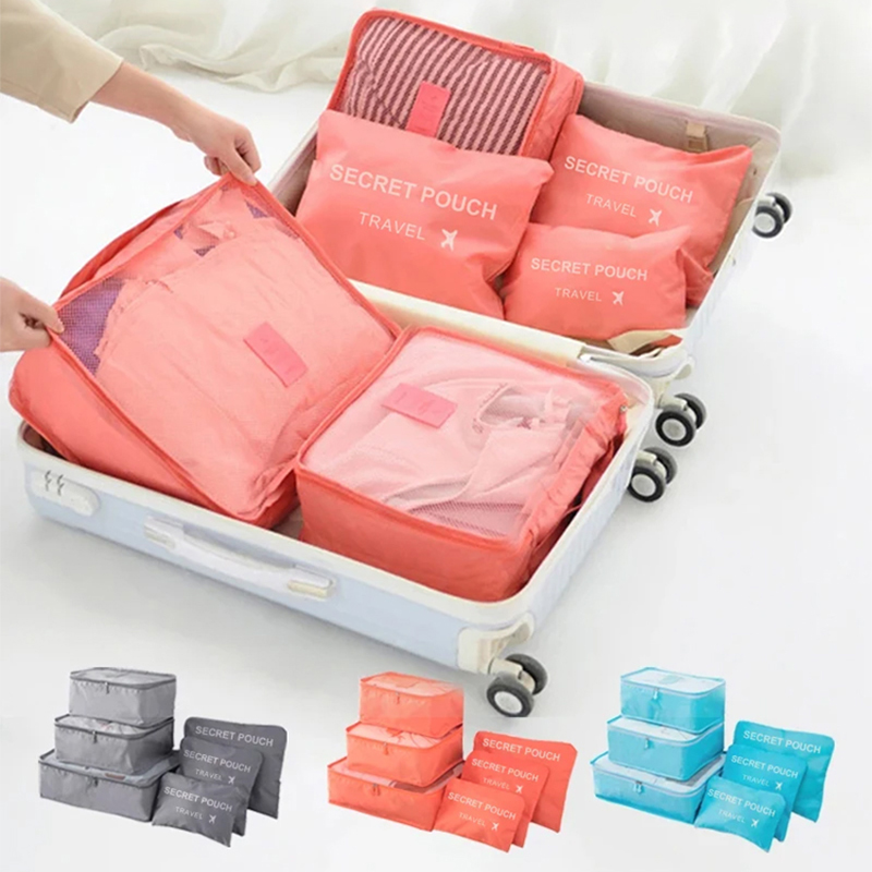Travel Ziplock Bags - Set di 6 Borse Organizer da