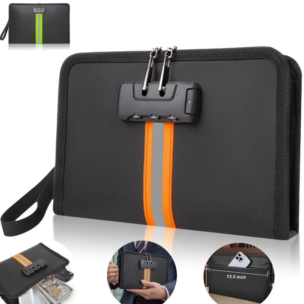 Travel Ziplock Bags - Borsa per soldi ignifuga con serratura