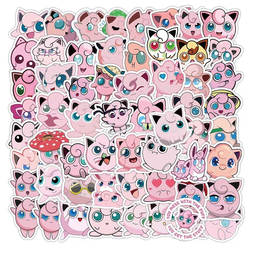 Sticker Luggage Decorative - 50 adesivi Pokémon Jigglypuff per diari,