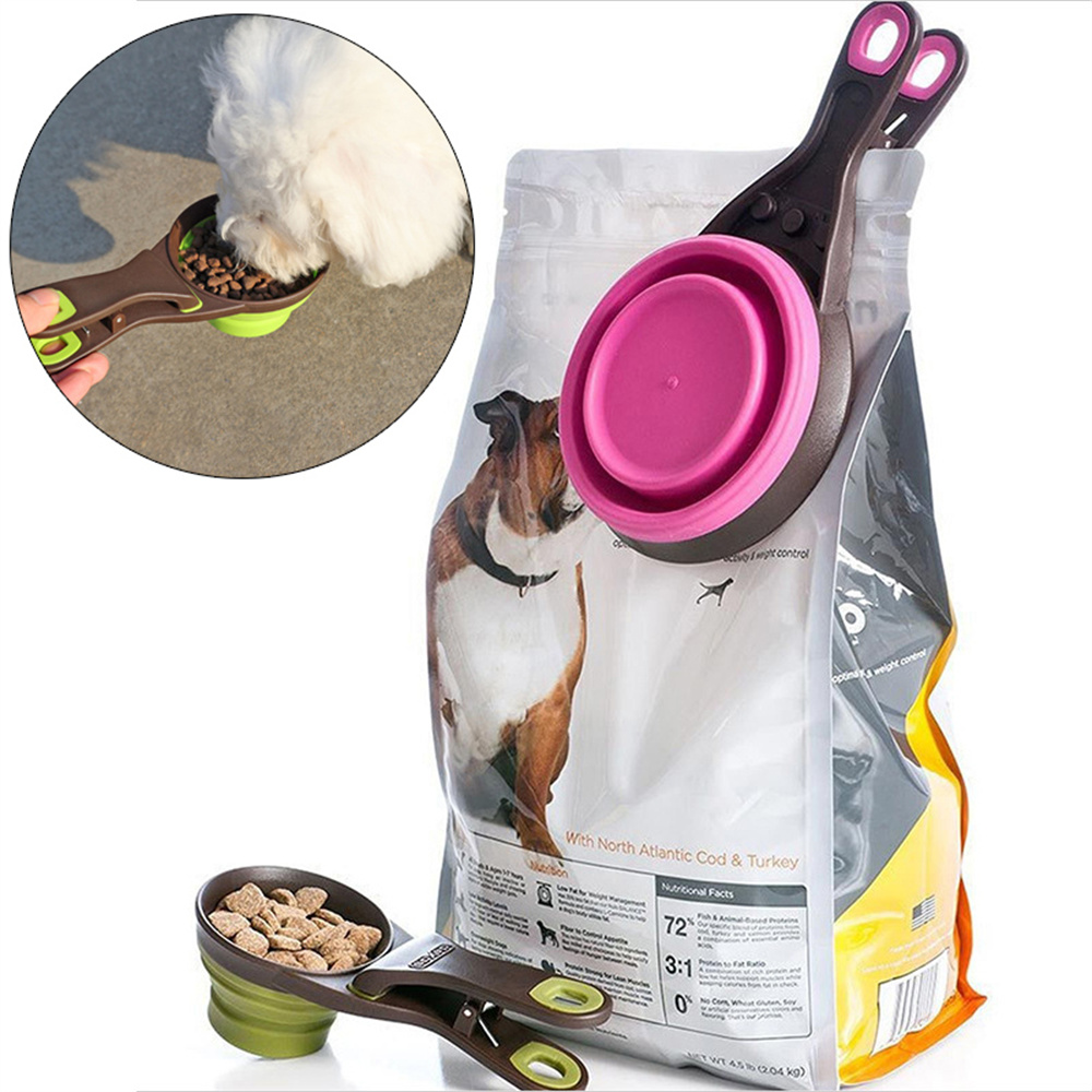 Travel Accessories Dog - Cucchiaio Dosatore Pieghevole Portatile in Silicone